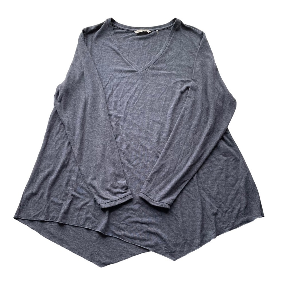 Soft Surroundings Asymmetrical Handkerchief Top Blouse Plus Gray Size 1X casual - Picture 6 of 8